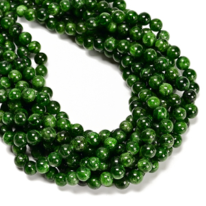 AAA haute qualité 6mm naturel véritable vert <span class=keywords><strong>Chrome</strong></span> <span class=keywords><strong>Diopside</strong></span> 8mm perles de pierre rondes lisses pour la fabrication de bijoux - Product Image 2