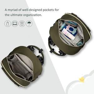 Muestra Gratuita de Bolsa de Pañales de Maternidad Personalizada, Portátil, Duradera, Cómoda, Ligera, de Cuero Vegano PU, Tipo Mochila - Product Image 4