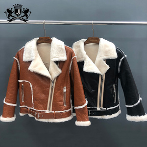 Giacca di <span class=keywords><strong>pelle</strong></span> di pecora da donna alla moda invernale cappotto da donna <span class=keywords><strong>in</strong></span> <span class=keywords><strong>vera</strong></span> <span class=keywords><strong>pelle</strong></span> pelliccia di agnello per donna - Product Image 1