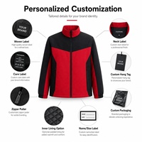 Veste matelassée coupe-vent isolée pour homme avec logo personnalisé, en polyester 150D 180G, col montant, blocs de couleur, pour activités de plein air, randonnée, vente en gros OEM