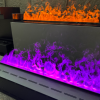 Cheminée électrique sans conduit à brume linéaire, décorative à flamme LED 3D, réglable, personnalisable, en métal, intégrée, écologique, certifiée CE