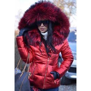 Fashion Warm Crop Bubble Coats <strong>Women</strong> Winter Girls <strong>Down</strong> Quilted Coat with Real <strong>Fur</strong> <strong>Hood</strong> <strong>Black</strong> <strong>Shiny</strong> Puffer <strong>Jacket</strong> - Product Image 3