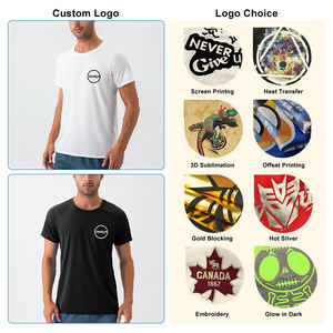 T-shirt personnalisé de haute qualité avec logo imprimé, t-shirt en bambou écologique pour hommes, vêtements de sport, vêtements de fitness pour hommes, t-shirts d'entraînement - Product Image 2