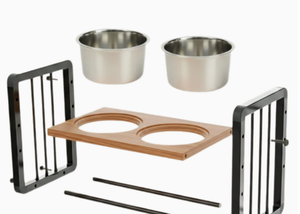 Soporte ajustable elevado para comedero de perros con dos tazones de acero inoxidable para perros medianos y grandes - Product Image 5