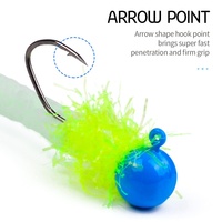 Luya attaché plume mouche crochet de pêche 5 pièces/paquet tête de plomb poulet plume gabarit Nylon matériel appât hameçon pour carpe requin
