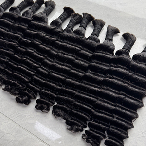 Deep Wave Vietnamese <b>Human</b> Hair Bulk Natural Color No Weft Soft Bouncy Hair For Braiding <b>Wig</b> Making Bulk Order - Product Image 5