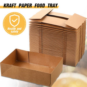Fiambrera Bento de papel Kraft rectangular personalizada al por mayor, fiambrera plegable biodegradable para llevar, contenedor de comida, ensaladera desechable - Product Image 2