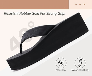 Infradito con zeppa con plateau da donna sandali bassi estivi alla moda comodi da passeggio per esterni con Slip-on superiore in Pu - Product Image 6