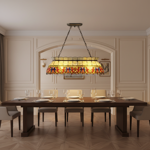 Lámpara Colgante LED de 6 Luces Estilo Tiffany, Araña de Vidrio con Vidrieras para Comedor o Sala de Estar - Product Image 2