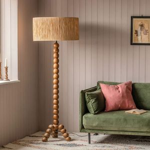Lámpara de pie de madera maciza con fuente de luz LED de 220V y control de interruptor para sala de estar, dormitorio, estudio, junto al sofá o el piano. - Product Image 2
