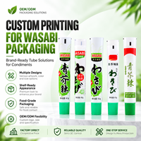 Tube d'emballage personnalisé pour condiment wasabi, en PE de qualité alimentaire ou en plastique aluminium, avec bouchon à vis, impression UV, 12,7-35 mm