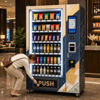 Máquina Expendedora Refrigerada con Pantalla Táctil, Máquina Expendedora de Bebidas, Aperitivos y Alimentos, Sistema de Pago en Efectivo y con Tarjeta