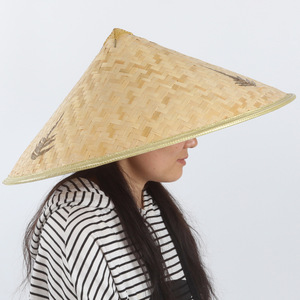 Bamboo Woven Wide Brim <b>Straw</b> <b>Hat</b> Natural Grass Hand Drawn Conical <b>Hat</b> Unisex Adult Summer Outdoor Use - Product Image 5