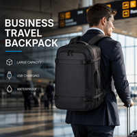 Sac à dos pour ordinateur portable unisexe léger et extensible de haute qualité avec chargement USB, imperméable en polyester Oxford avec fermeture éclair