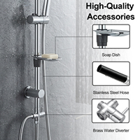 Ensemble colonne de douche simple en acier inoxydable brossé, sans robinet, sans plomb, pour amélioration de salle de bain - Prix de gros
