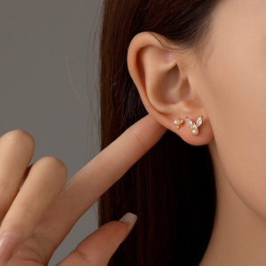 Zircon sieste Clip sur boucles <span class=keywords><strong>d</strong></span>'oreilles 925 argent Sterling sieste dos plat <span class=keywords><strong>boucle</strong></span> <span class=keywords><strong>d</strong></span>'<span class=keywords><strong>oreille</strong></span> Piercing bijoux - Product Image 3
