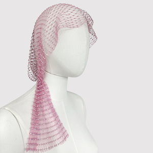 وشاح رأس شبكي مرصع بالأحجار الكريمة للنساء، عصابة رأس شبكية لامعة بالكريستال للحفلات والفعاليات الموسيقية - Product Image 5