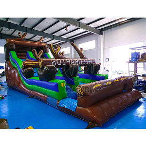 Commercial Grade PVC <b>Inflatable</b> Bouncer Combo Racing Jumping Slide for <b>Kids</b> & Adults Home & Commercial Use Large Park Slide - Product Image 3