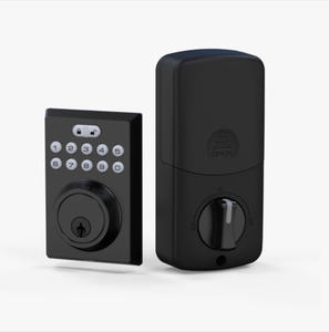 <span class=keywords><strong>Serrure</strong></span> intelligente <span class=keywords><strong>3</strong></span>-en-1 avec empreinte digitale + code + clé mécanique, système d'entrée sans clé, verrouillage automatique pour la sécurité de la porte d'entrée, noir - Product Image 3