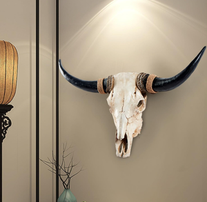 Toro de Resina de 31 Pulgadas para Decoración de Pared SKE26, Duradero, Realista, Pintado a Mano, Arte Animal Coleccionable, para Interiores/Exteriores, Estilo Rústico, Halloween - Product Image 6