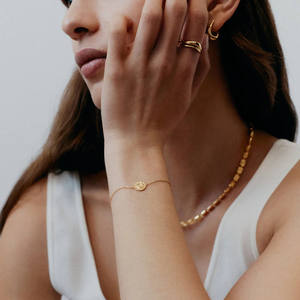 Ensemble de bagues empilables en or 14 carats, cadeaux, bagues tendance, sans ternissement, étanches, bagues en or véritable, bagues de fiançailles en or véritable - Product Image 2