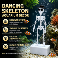 Squelette Dansant Luminescent pour Aquarium, Décoration de Bassin à Bulles avec Base à Ventouse et Utilisation Aquatique