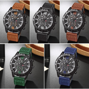 Nuovo Elegante Orologio al Quarzo da <span class=keywords><strong>Uomo</strong></span> con Cassa in Lega, Cinturino in Ecopelle, Quadrante con Lancette, Stile Antico - Product Image 2