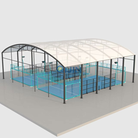 Solution de toiture personnalisée pour terrain de padel QJIN – Conception professionnelle extérieure, structure en acier, mur en verre trempé, support de projet
