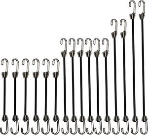 6 Inch <b>Small</b> Elastic Bungee Cords with Hooks Heavy Duty Shock Cord for <b>Tents</b> Tarps Bikes RV Cargo Roof Rack Tie Down Rope - Product Image 1