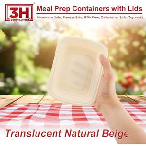 กล่องเตรียมอาหารขนาด 12 ออนซ์ แบบใช้ซ้ำได้ [แพ็ค 150 ชิ้น] กล่องใส่อาหารพร้อมฝาปิด - ปลอดสาร BPA ใช้กับไมโครเวฟ/เครื่องล้างจาน/ช่องแช่แข็งได้ - Product Image 5