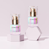 Flacon pompe en verre de luxe unique de 12 ml pour sérum d'huile essentielle pour le soin de la peau du visage, fini mat orange