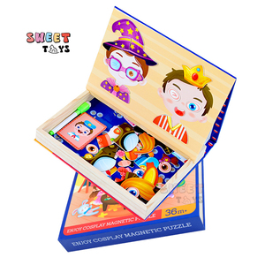 Jeu de société magnétique en bois pour enfants préscolaire <span class=keywords><strong>maternelle</strong></span> apprentissage et livres d'images pour enfants activités d'autocollants - Product Image 2