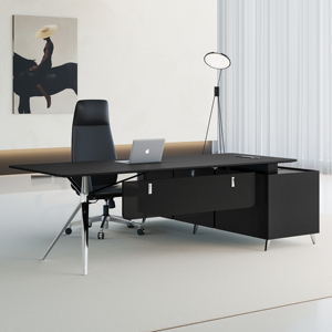 Escritorio Ejecutivo Moderno en Forma de L, Escritorio de Computadora de Lujo con Almacenamiento en Cajones, Muebles de Oficina para Gerentes y Directores - Product Image 5