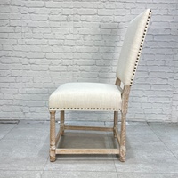 Chaises de salle à manger classiques en bois massif sculpté, avec dossier long, en lin, durables et personnalisables pour restaurants professionnels