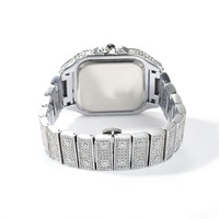 Montre Carrée Tendance Homme, Diamants Quartz Hip Hop, Couleurs Rose et Bleu, Édition Limitée 2025, Montre Iced Out pour Rappeur en Promotion