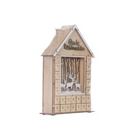 Boîte personnalisée en bois maison forme rennes 24 jours compte à rebours table calendrier de l'avent décoration inachevé en bois Europe noël