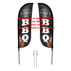 Design gratuit Drapeaux volants promotionnels à plumes Bannières Publicité personnalisée gratuite Drapeaux de plage étanches - Product Image 5