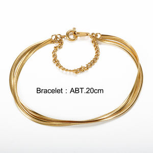 2023 Großhandel Minimalist 18 Karat vergoldet Basic wasserdichte Schlangen kette mehr schichtig Modeschmuck Armbänder Kunden spezifische Armbänder - Product Image 5