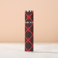 Atomiseur de parfum en verre et cuir à motif écossais de 10 ml, rechargeable par le bas, flacon vaporisateur de parfum portable pour voyage, vente en gros