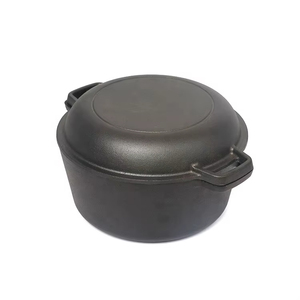 Pentole da campeggio Pre-stagionate da 5 quarti In ghisa 2-In-1 casseruola doppio uso In ghisa coperchio padella forno olandese - Product Image 4