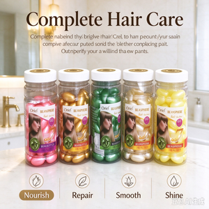 Capsule de gel capillaire OEM ODM, plusieurs couleurs disponibles, sérum vitaminé pour cheveux, soin capillaire nourrissant en profondeur - Product Image 1
