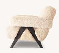 Canapé en tissu pour salon moderne, fauteuil en peau de mouton à poils longs, mobilier de maison
