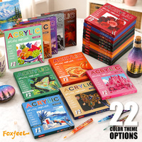 Marqueurs acryliques 12 couleurs, pointe pinceau souple, stylo marqueur acrylique DIY, encre liquide directe, marqueur surligneur premium