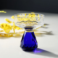 Bol à bonbons en verre cristal moderne de luxe exquis en forme de champignon, plat à fruits créatif sur piédestal pour salon, table à manger, dessert