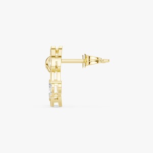 Boucles d'oreilles clous en diamant motif tulipe moderne de qualité supérieure pour femme, design floral minimaliste, bijoux quotidiens en promotion - Product Image 2