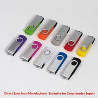 Flashdisk USB Logam Lipat Putar dengan Cetak Logo Kustom dan Ukiran, USB 3.1, Pilihan 8GB/16GB/32GB, untuk Perusahaan dan Pameran