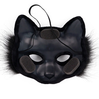 Masque de renard demi-visage pour Halloween, idéal pour les fêtes costumées, accessoire de cosplay très prisé pour le commerce transfrontalier