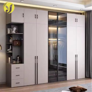 Bedroom Furniture Modern Design Mirror Glass Door Wooden <strong>Wardrobe</strong> Walk In Closet - Product Image 4