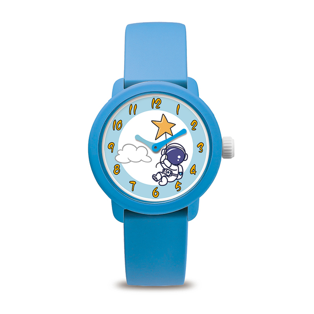 Astronaut Cartoon 2025 High Quality Hot Selling Quartz Custom Kids Student Watches Round Case Easy to Read Dial Display