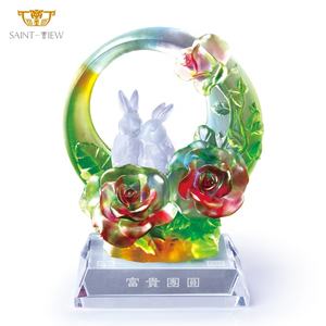 Trophée en cristal fait main pour Halloween 2023, décoration de bureau, lapin du <span class=keywords><strong>zodiaque</strong></span>, personnalisé, moderne, luxe, haute qualité, vente en gros - Product Image 1